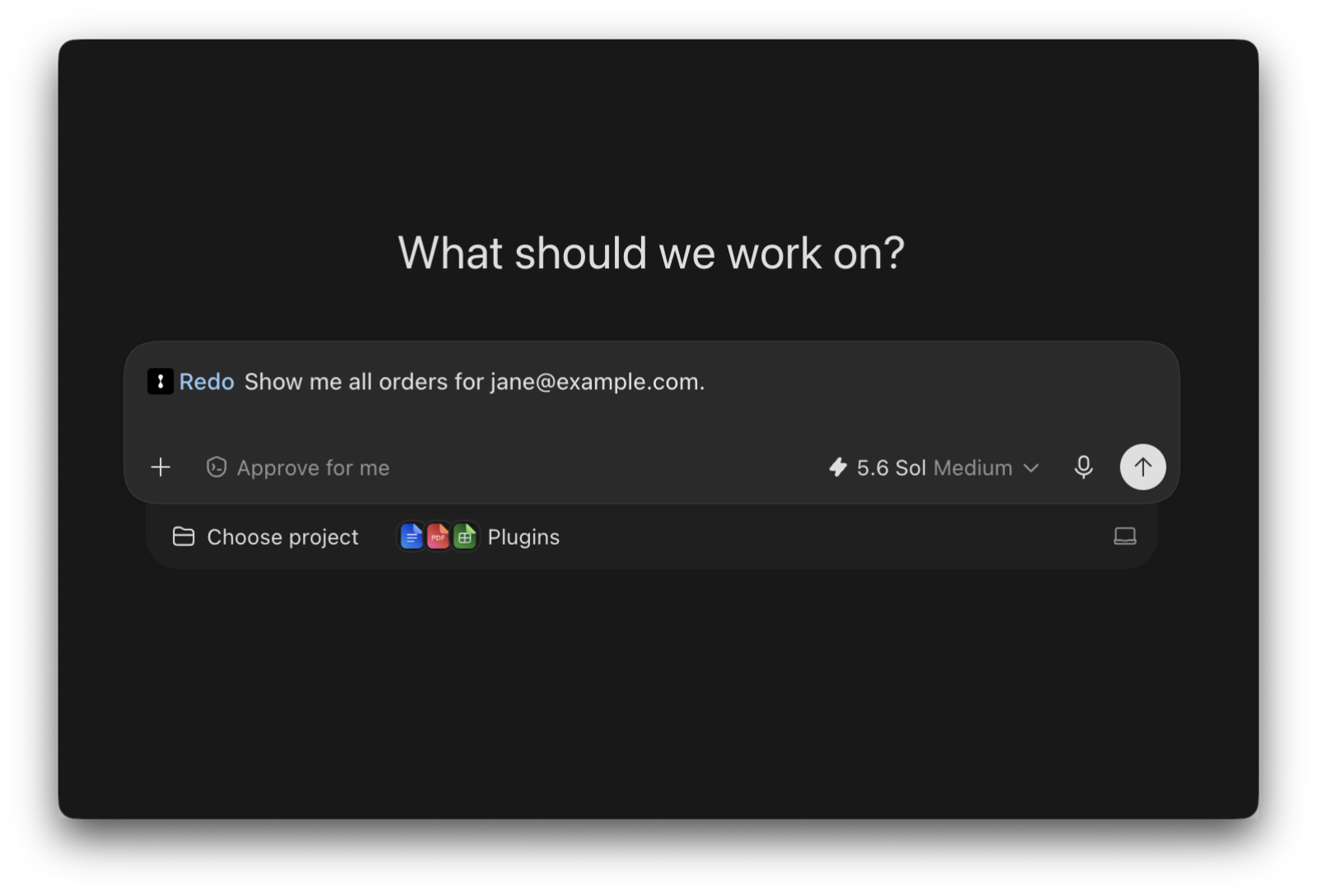 ChatGPT's composer with a Redo prompt ready to send